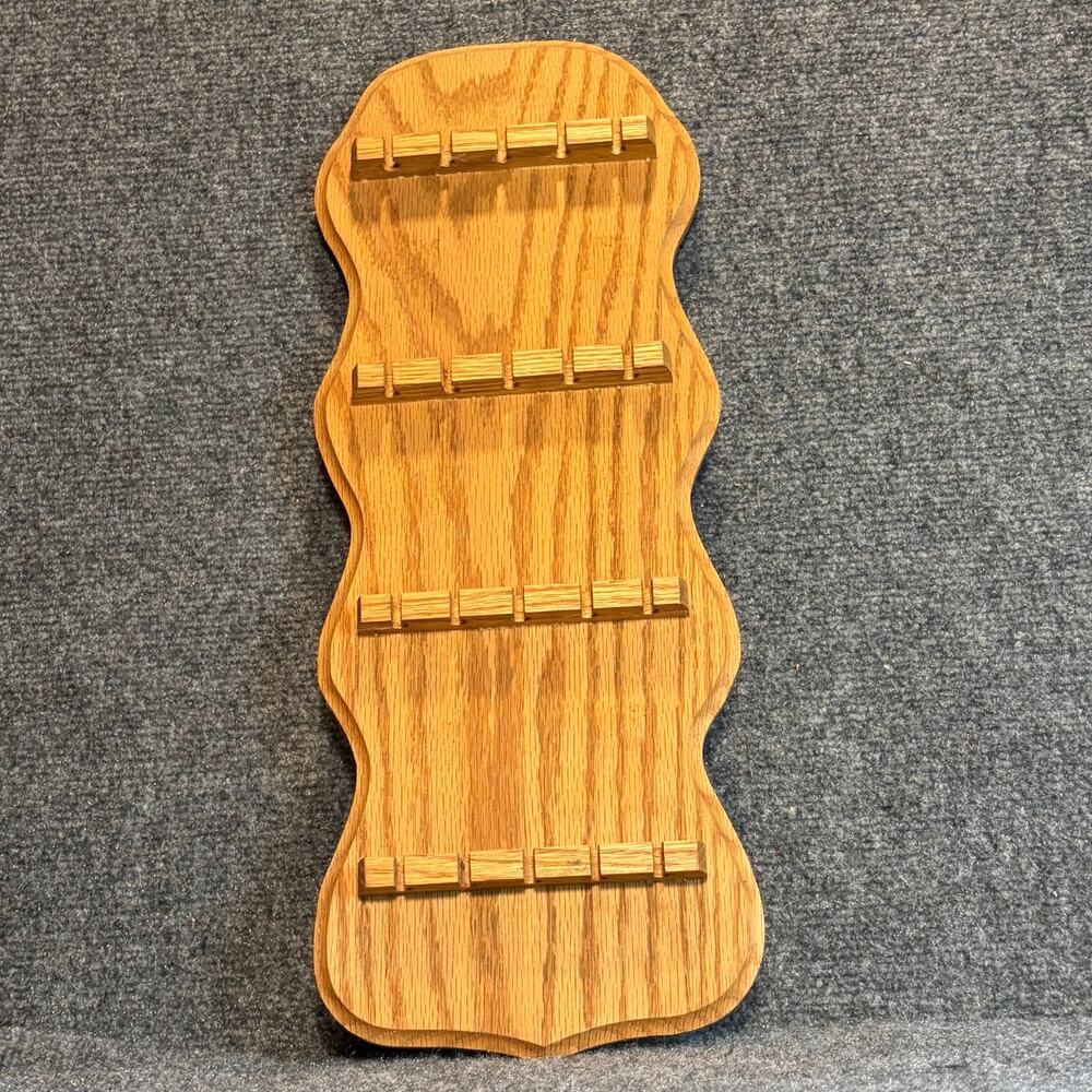 Handmade Wooden Oak Wall Mounted Spoon Display Rack 20 piece 19x7